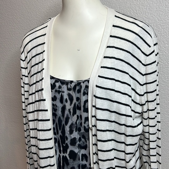 Lauren Ralph Lauren Striped Cardigan XL with LLR Embossed Buttons - Picture 2 of 5